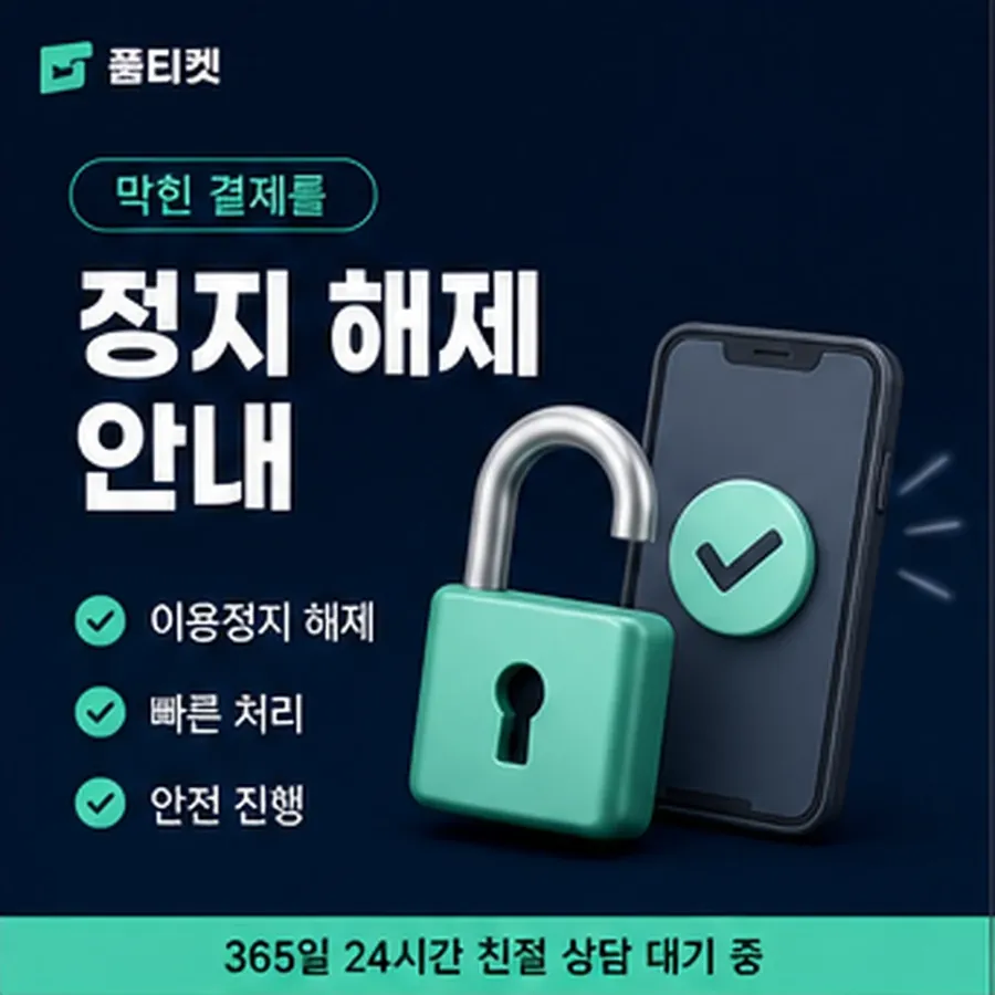 품티켓 구글플레이 회선의 소액결제 미납 미납 항목 구분 안내 이미지